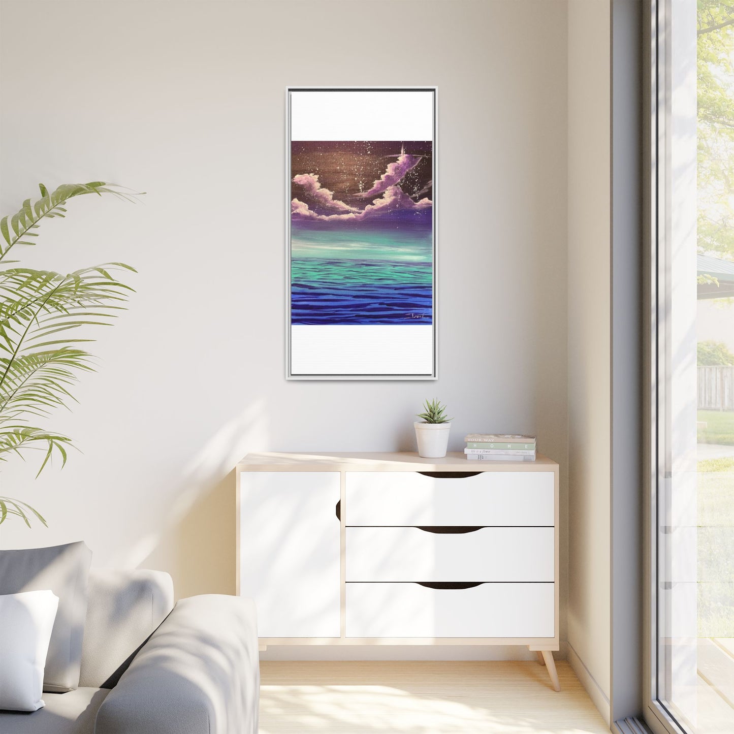 Night Sky Matte Canvas, Framed (Multi-color)