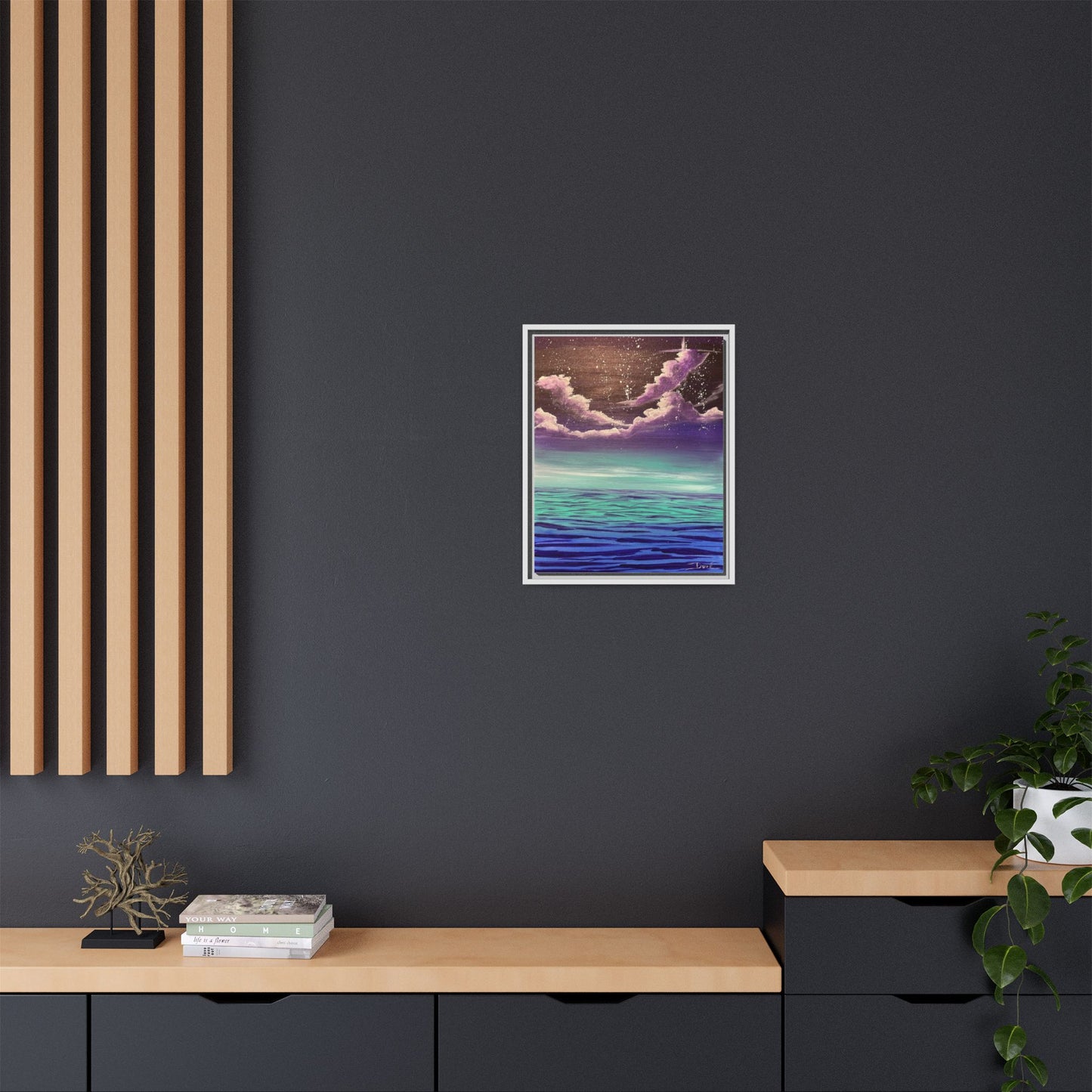 Night Sky Matte Canvas, Framed (Multi-color)