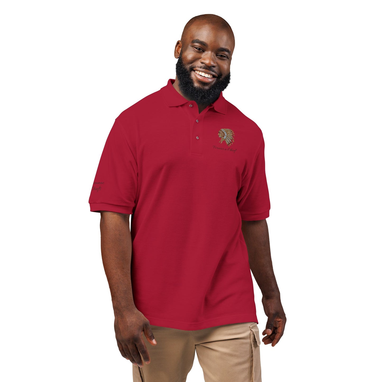 Forever a Saranac Chief - Stylish Unisex Embroidered Polo Shirt - Perfect for Casual Outings, Gift for Friends, Summer Events, Father's Day & Workwear