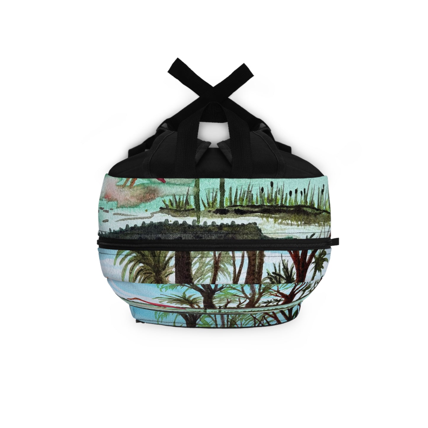 Roseate Spoonbill & Texas Gator Backpack — Wild Watercolor Nature Print