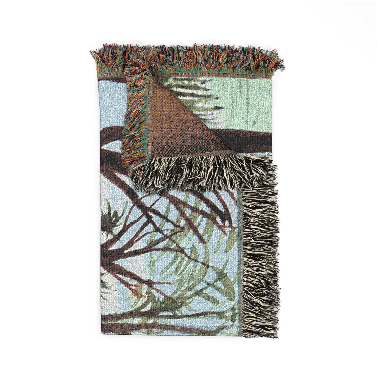 Roseate Spoonbill & Texas Gator Woven Blanket — Coastal Wildlife Throw