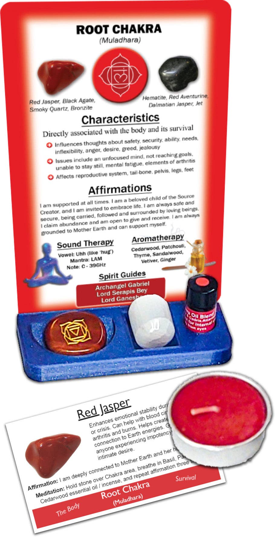 Chakra Healing Altar & Meditation Kit - 7 Chakra Sets: Engraved Symbols Stones, Healing Cards, Essential Oil Blends, Scented Candles, Selenite Crystal