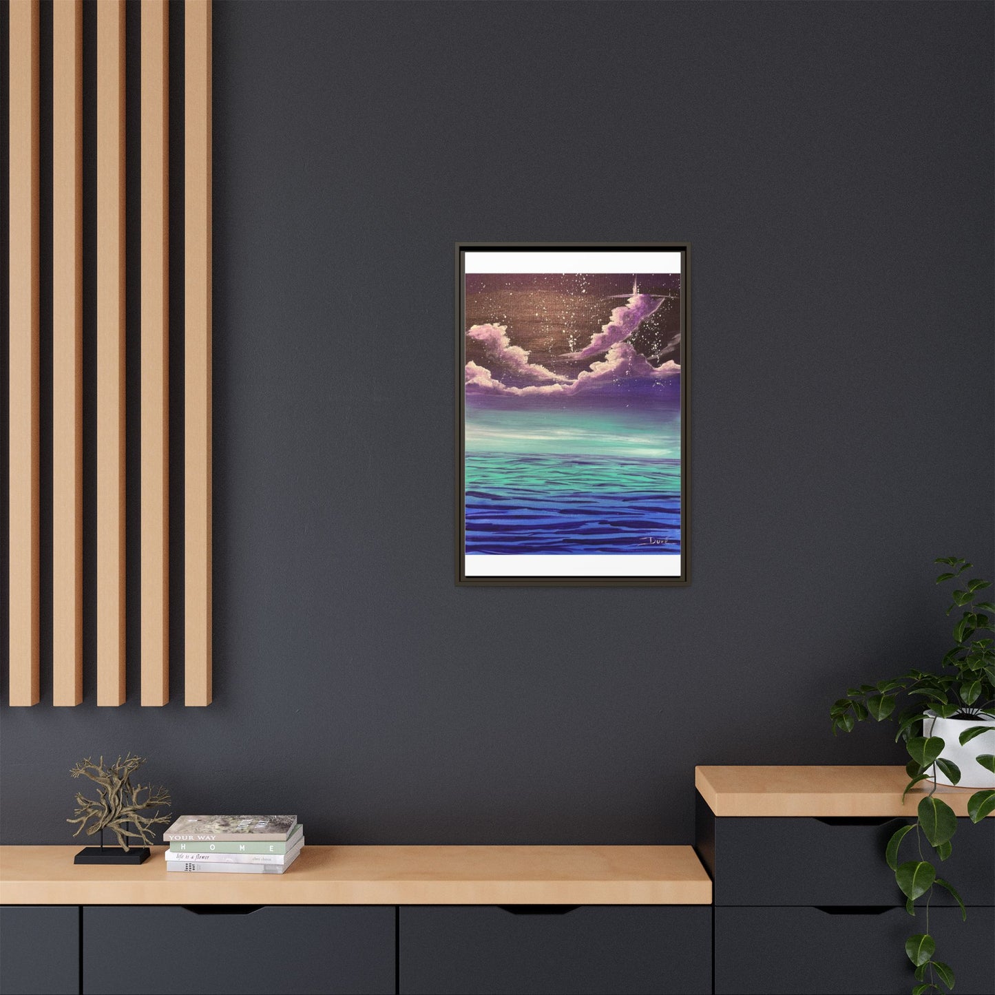 Night Sky Matte Canvas, Framed (Multi-color)