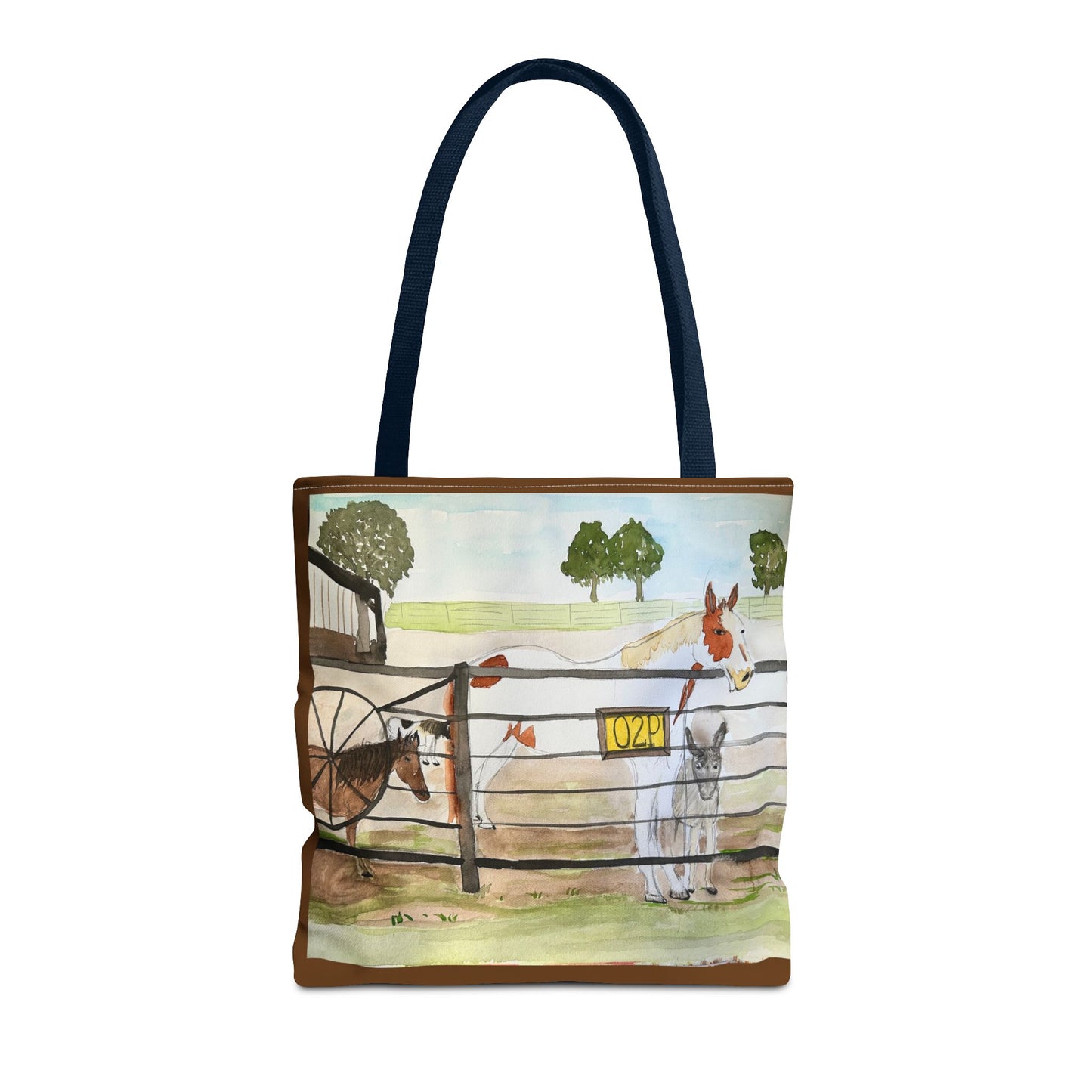 "Out 2 Pasture" Rescue Animal Ranch Tote Bag & Stable Scene Design