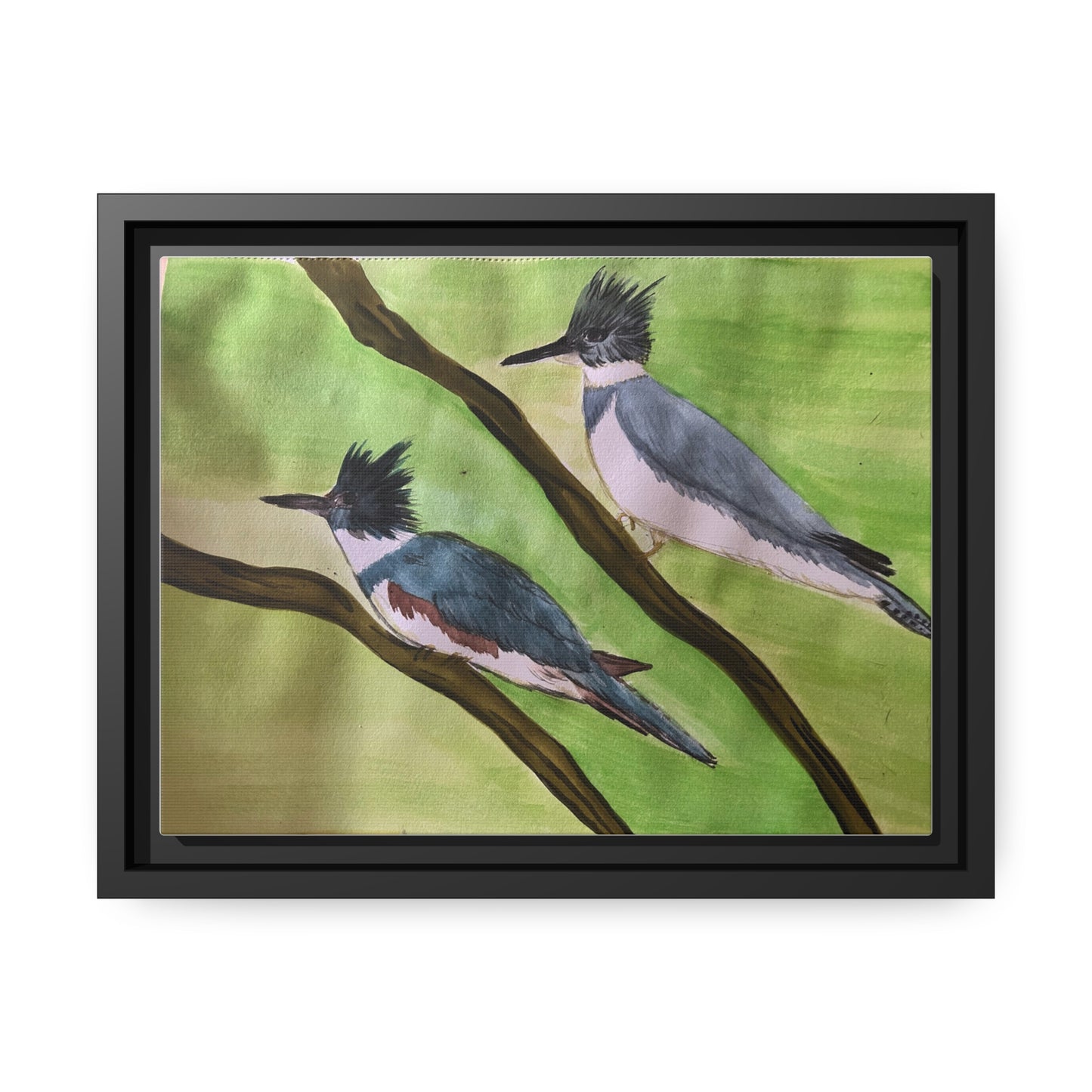 Belted King Fisher Matte Canvas, Black Frame