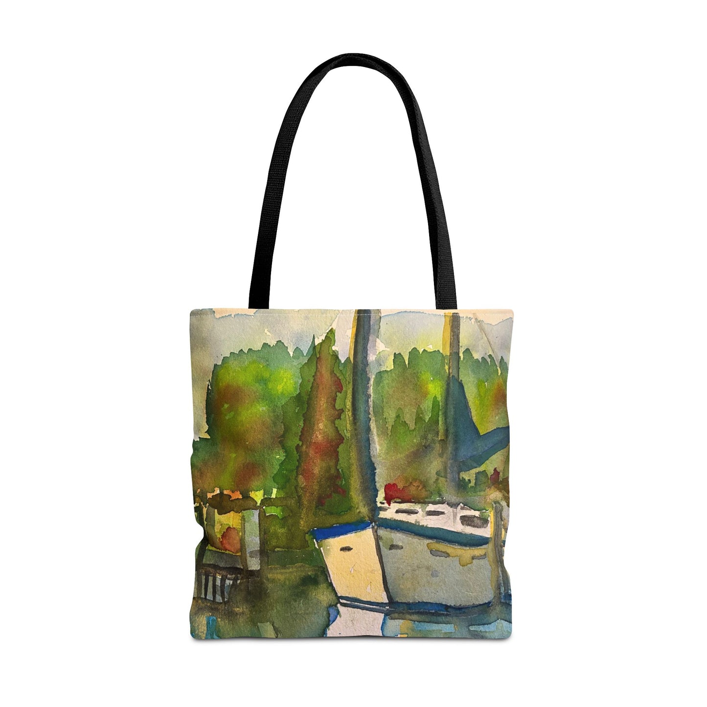 "Time to Sail Free" Watercolor Sailboat Tote Bag | Nautical Beach Bag, Bohemian Shopper, Eco-Friendly Canvas, Gift for Sailors, Summer Essentials