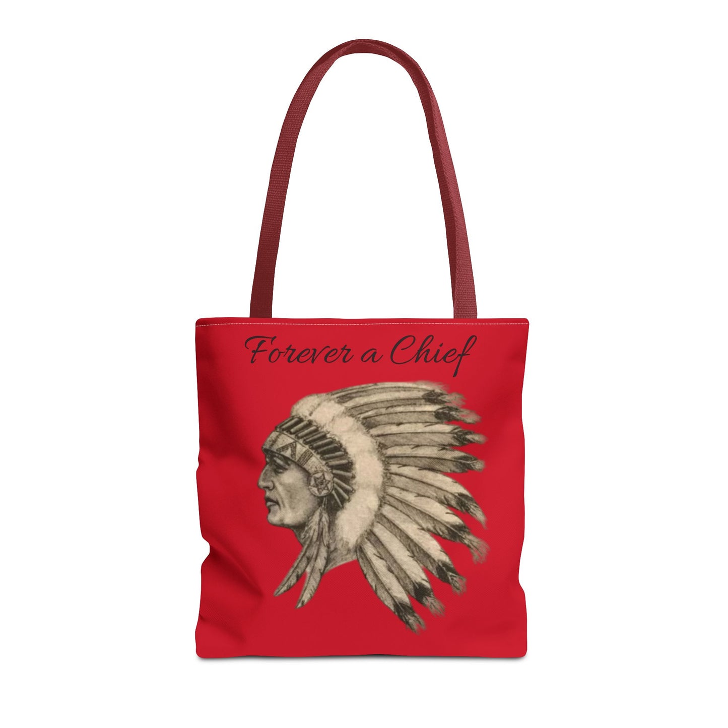 Forever a Chief Tote Bag, School Spirit Bag, Red Tote for Students, Eco-Friendly Shopping Bag, College Travel Tote