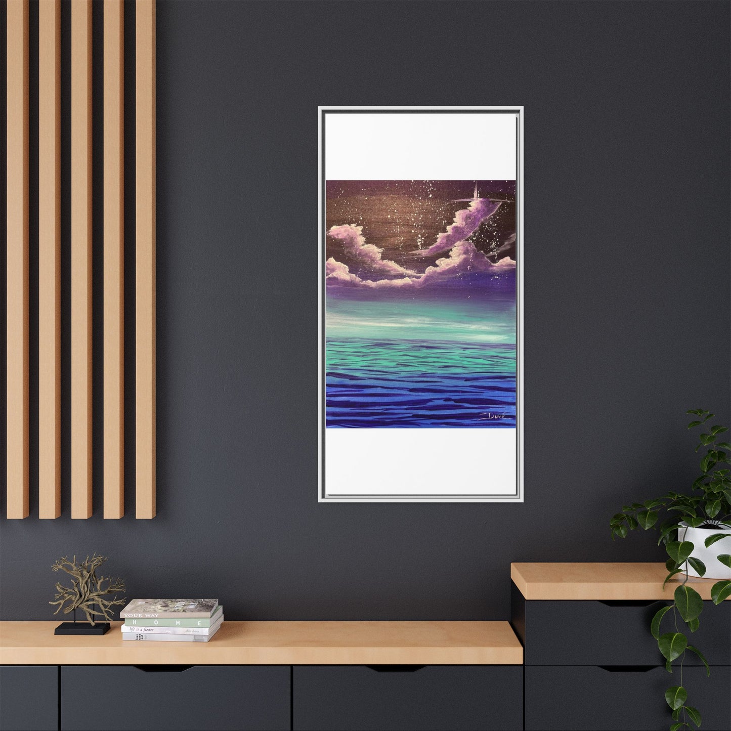 Night Sky Matte Canvas, Framed (Multi-color)