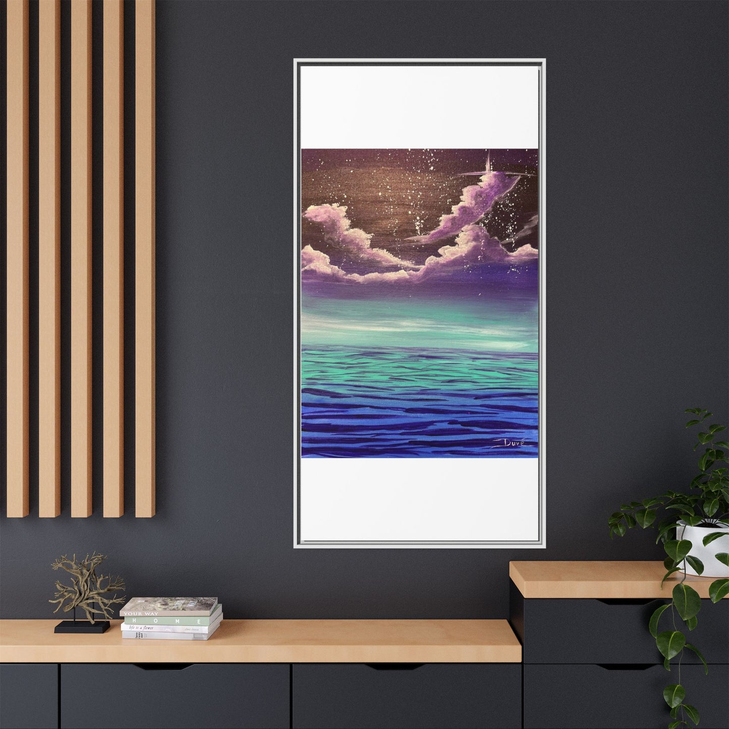Night Sky Matte Canvas, Framed (Multi-color)