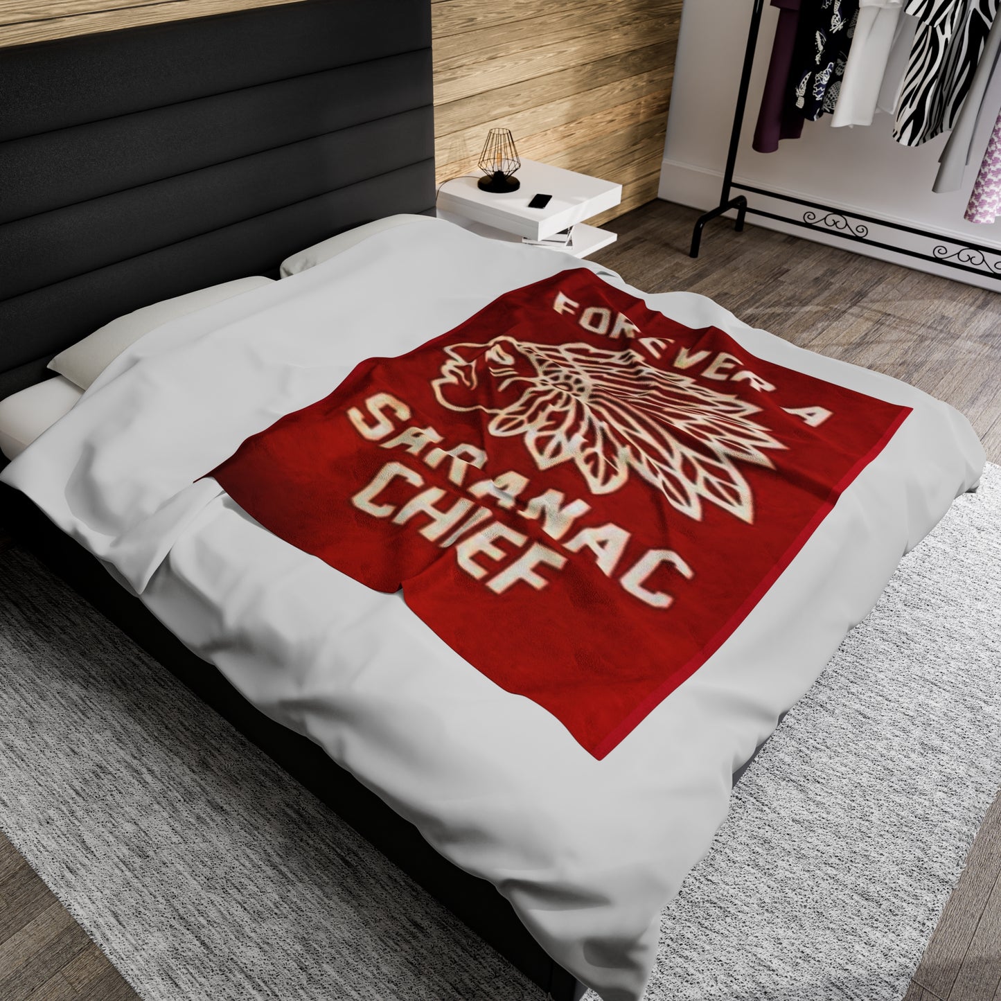 Forever a Saranac Chief Velveteen Plush Blanket