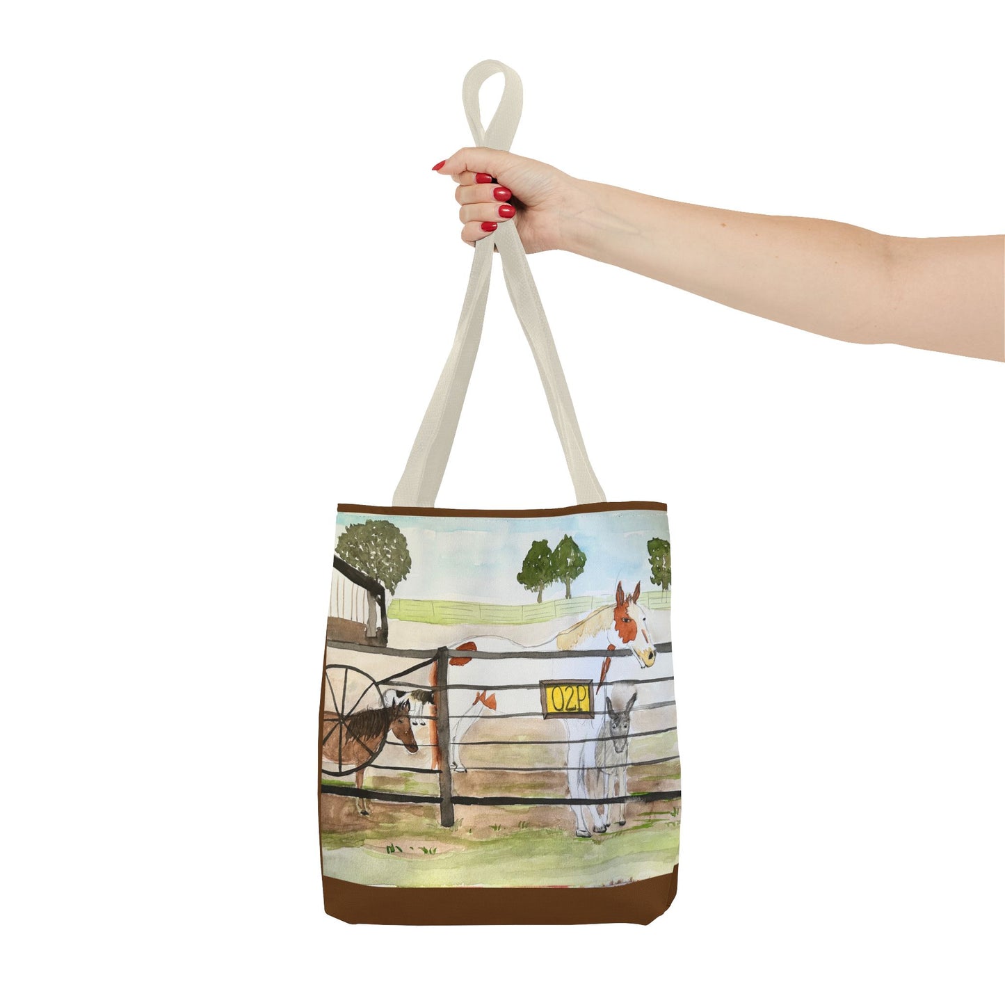 "Out 2 Pasture" Rescue Animal Ranch Tote Bag & Stable Scene Design
