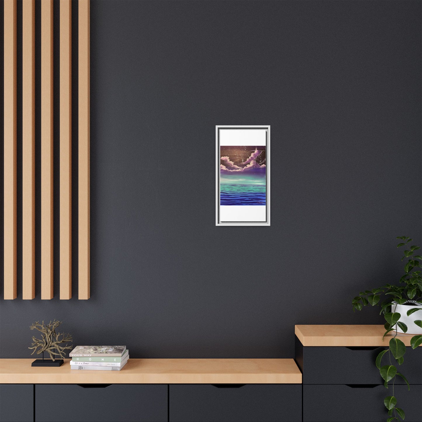 Night Sky Matte Canvas, Framed (Multi-color)