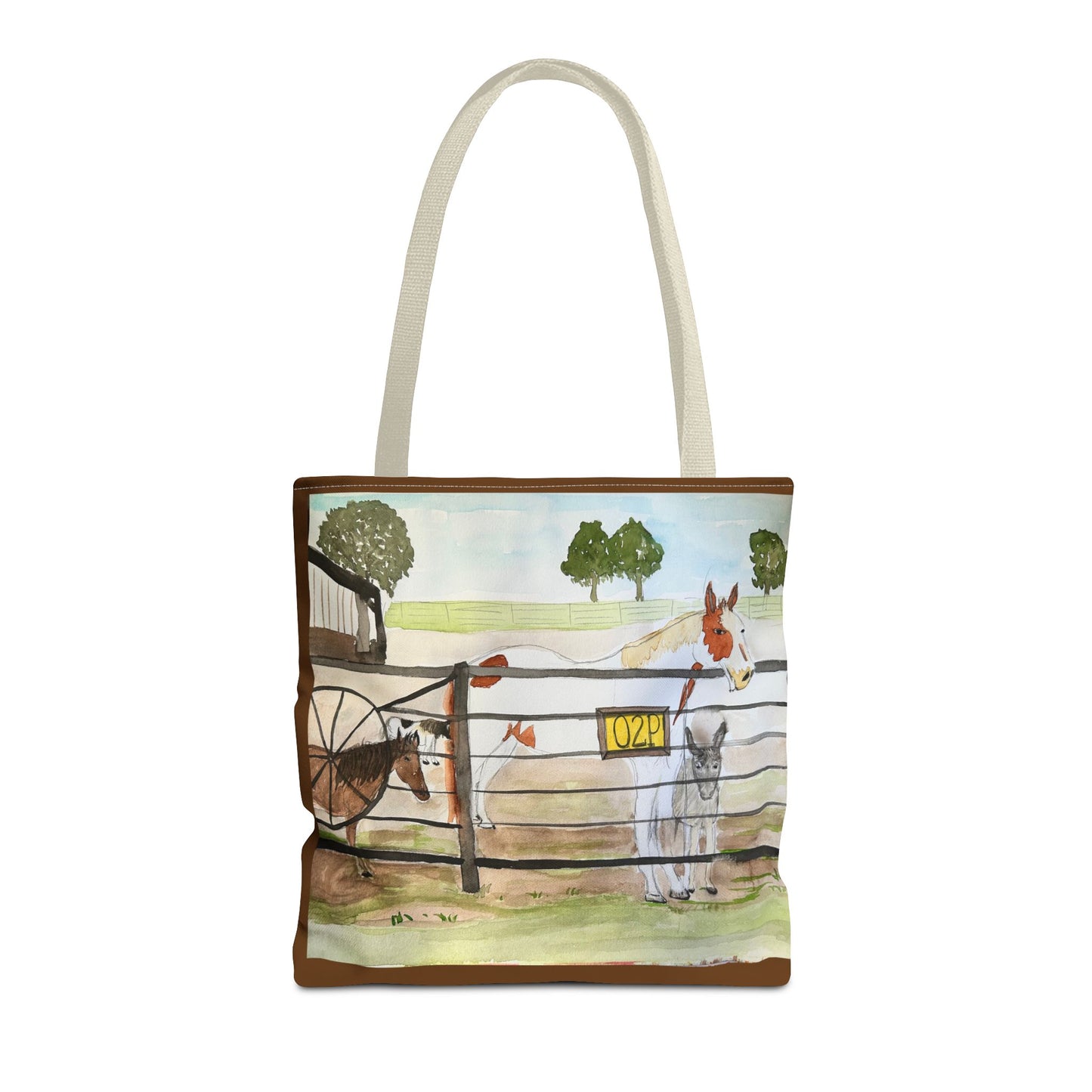 "Out 2 Pasture" Rescue Animal Ranch Tote Bag & Stable Scene Design