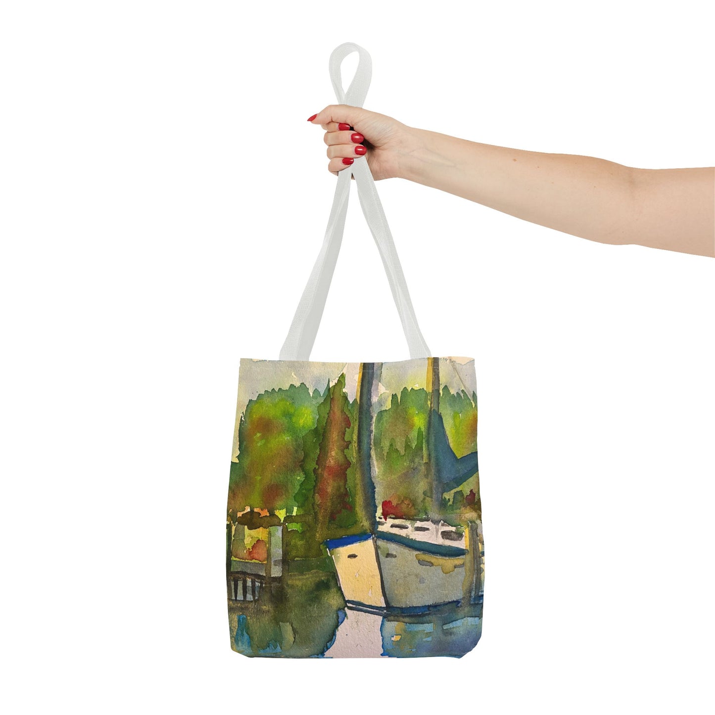 "Time to Sail Free" Watercolor Sailboat Tote Bag | Nautical Beach Bag, Bohemian Shopper, Eco-Friendly Canvas, Gift for Sailors, Summer Essentials