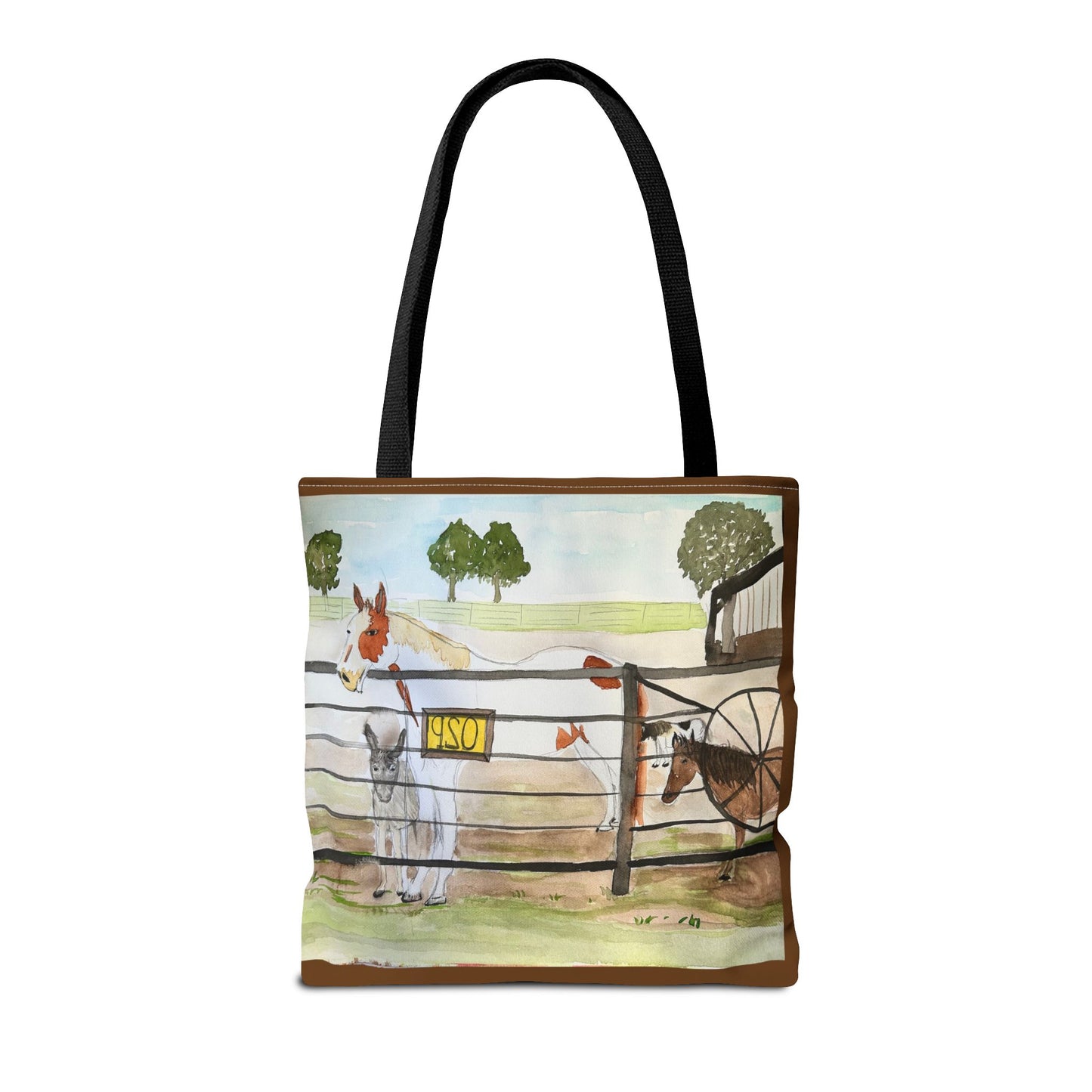 "Out 2 Pasture" Rescue Animal Ranch Tote Bag & Stable Scene Design