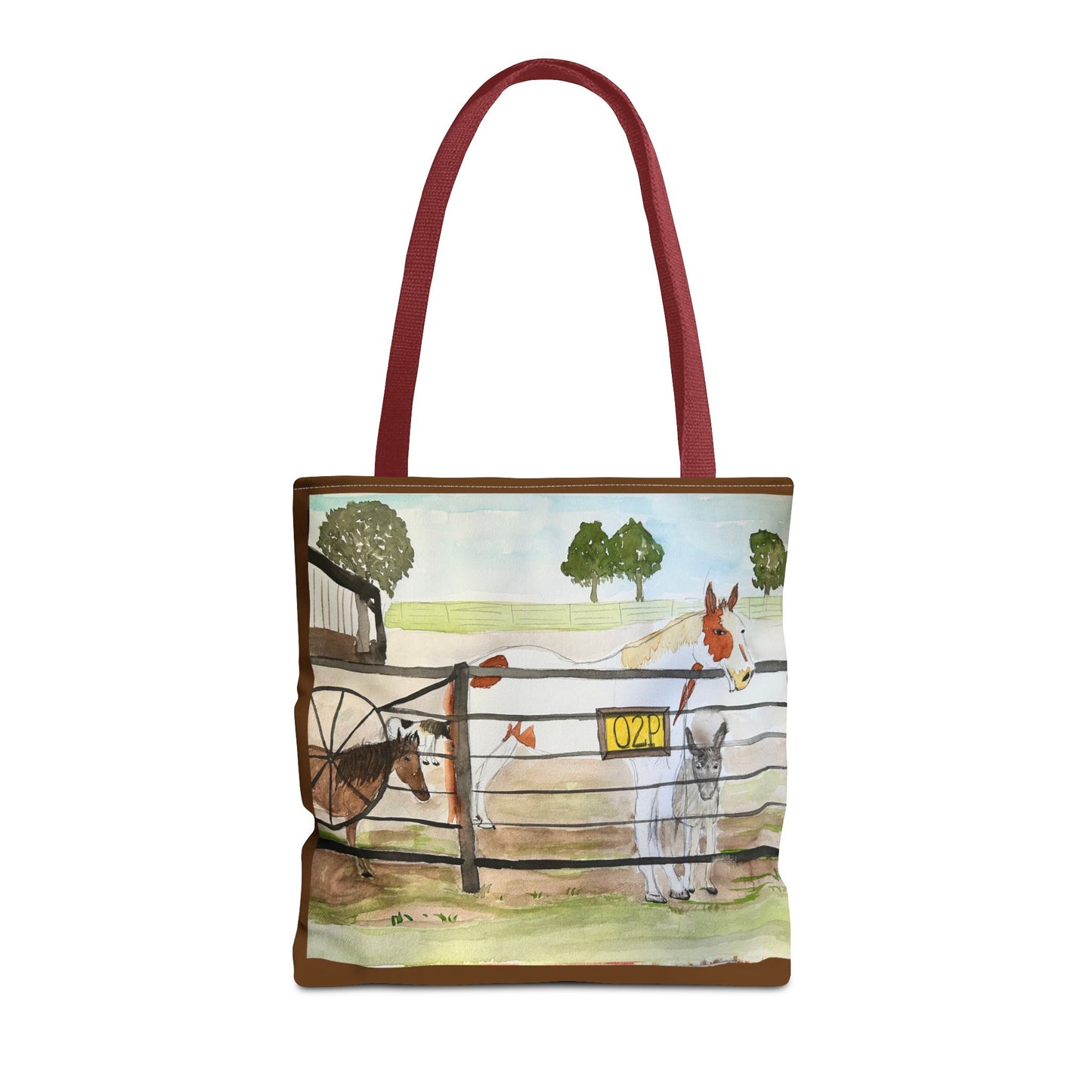 "Out 2 Pasture" Rescue Animal Ranch Tote Bag & Stable Scene Design