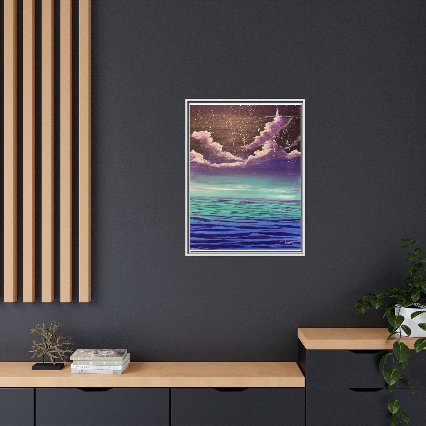Night Sky Matte Canvas, Framed (Multi-color)