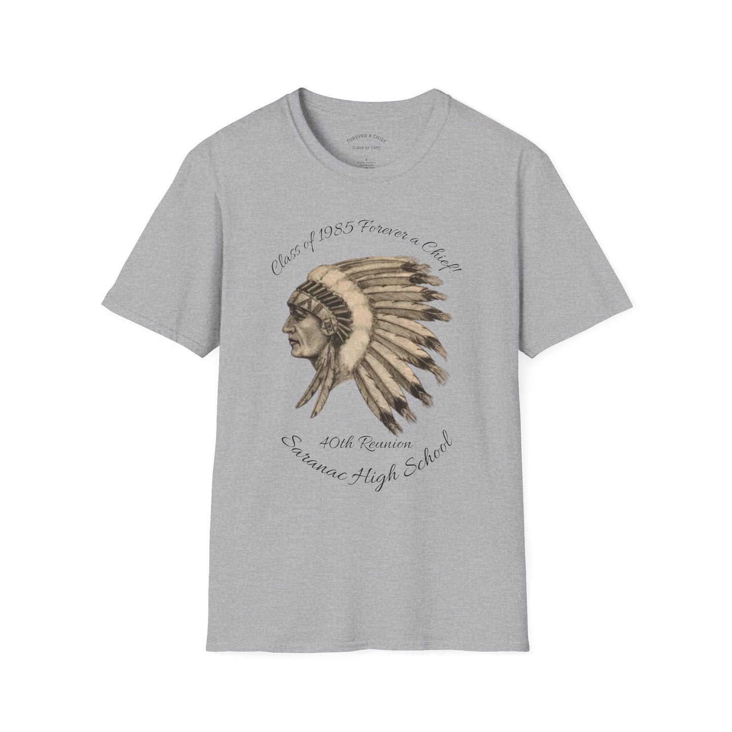 Saranac Chiefs Class of '85 Reunion Unisex T-Shirt - Nostalgic College Tee, Class of 1985 Spirit Wear, Forever a Chief Apparel, Vintage Fan Top