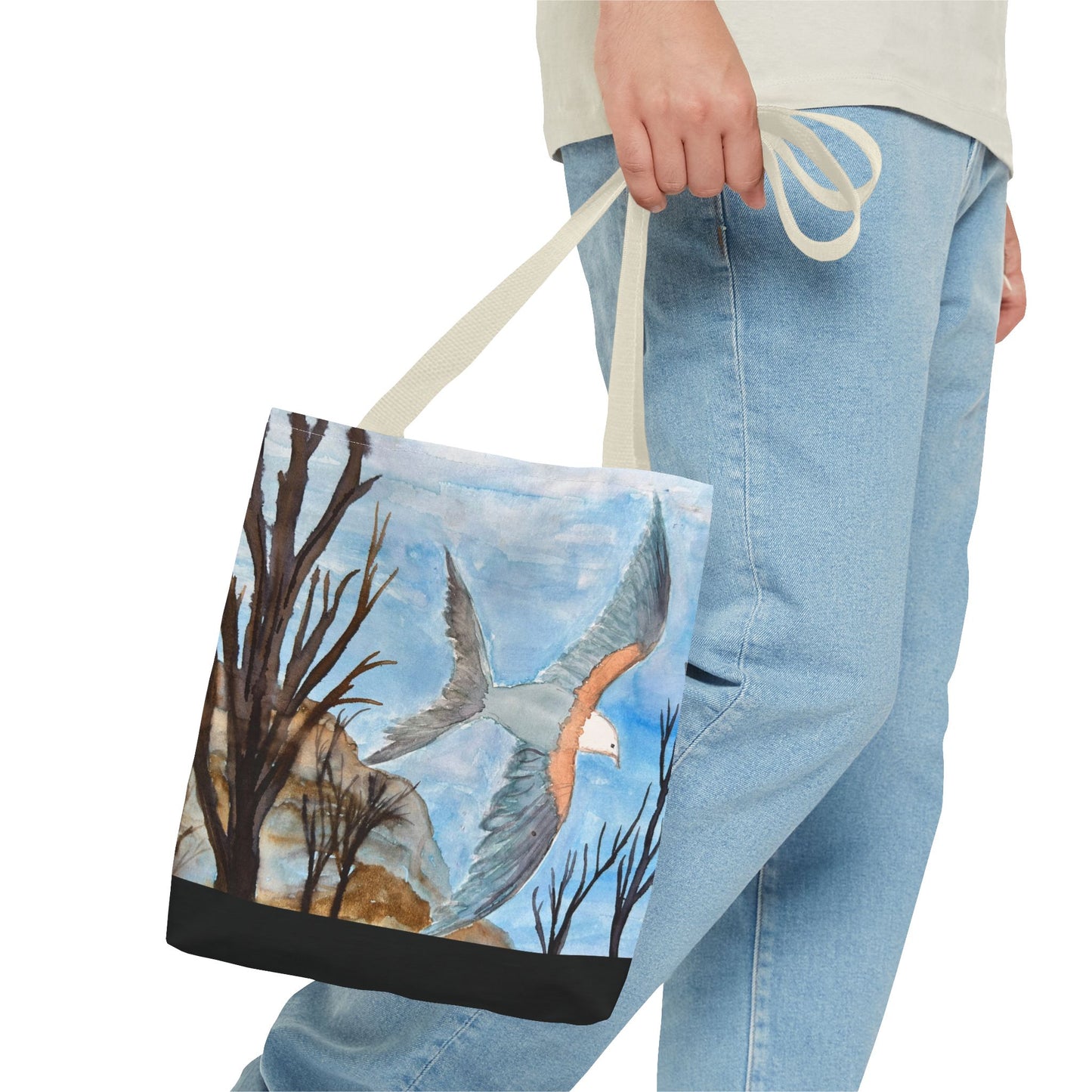 Elegant Bird Design Tote Bag, Nature Lover's Gift, Eco-Friendly Shopping Bag, Unique Art Tote, Everyday Carryall Bag