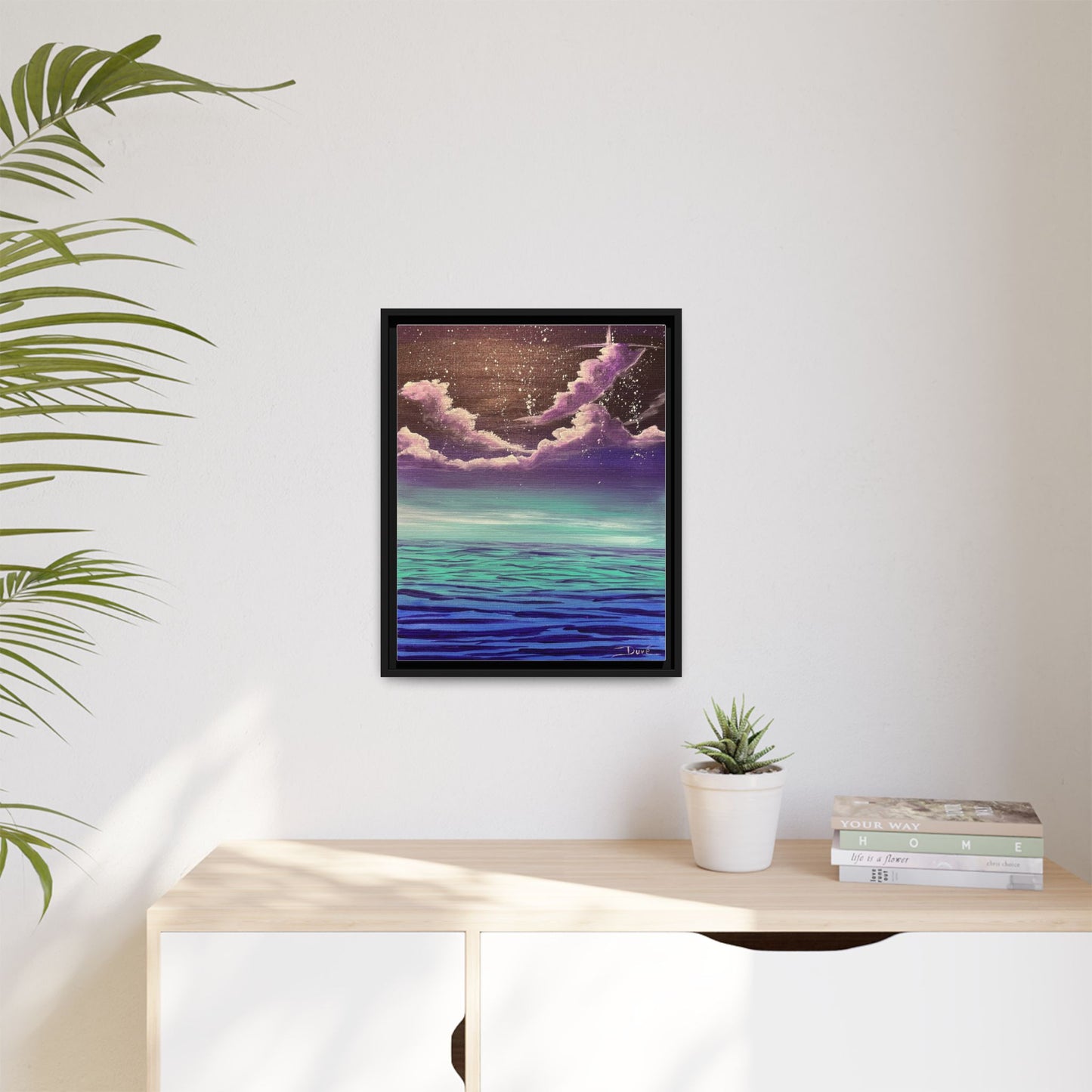 Night Sky Matte Canvas, Framed (Multi-color)