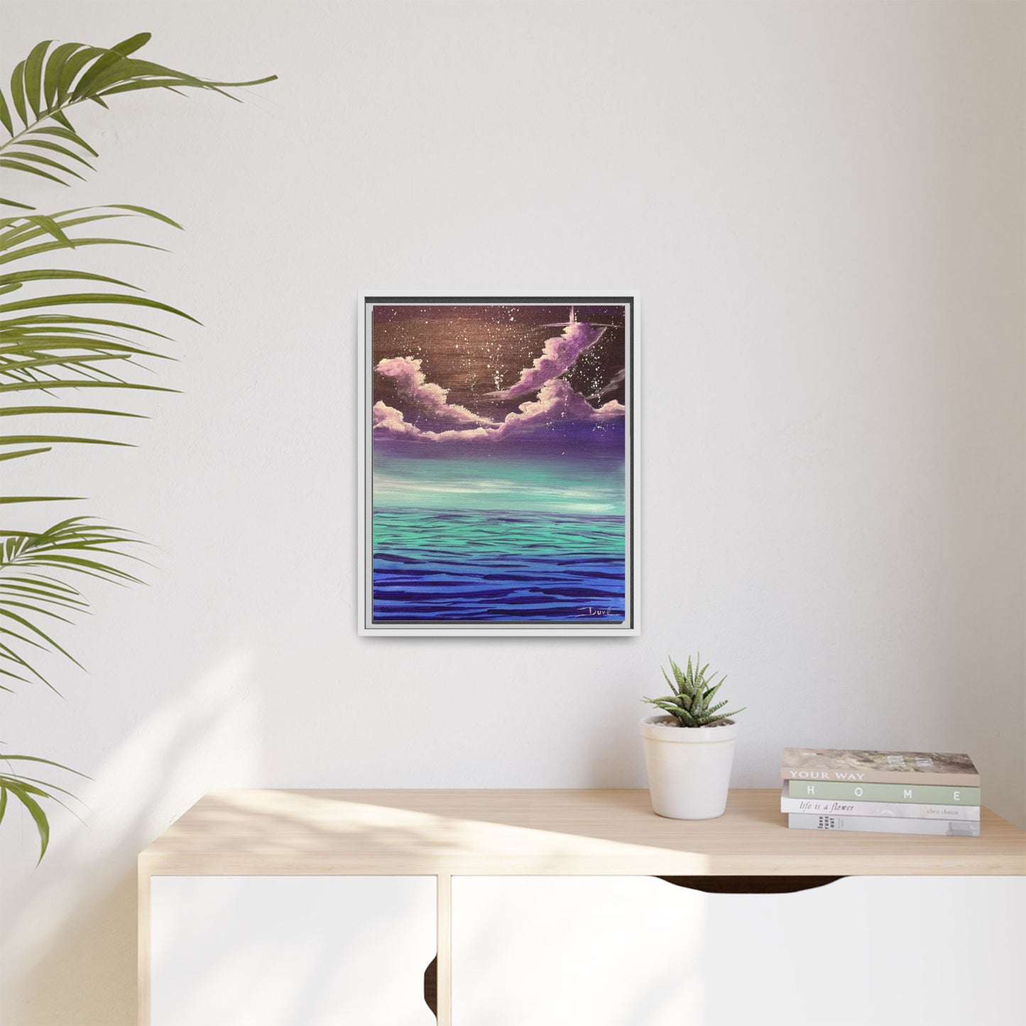 Night Sky Matte Canvas, Framed (Multi-color)