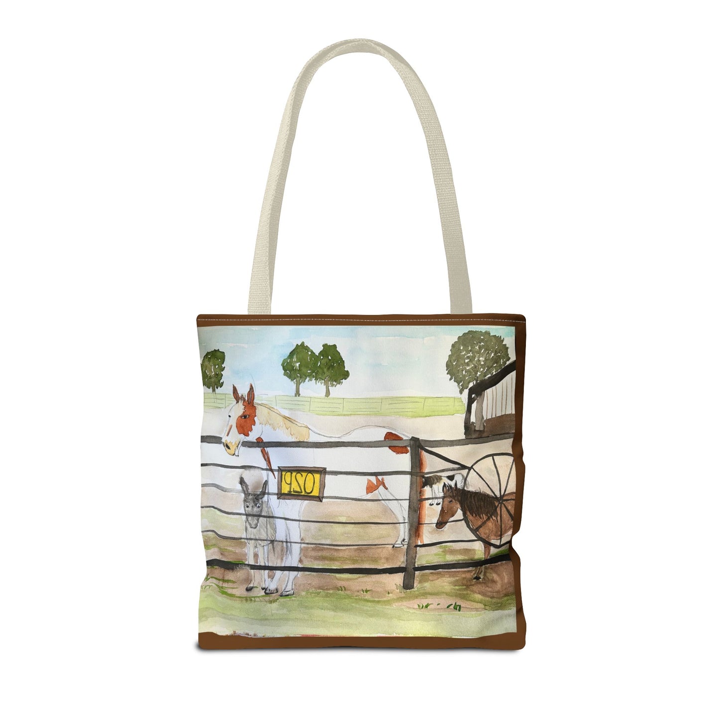 "Out 2 Pasture" Rescue Animal Ranch Tote Bag & Stable Scene Design