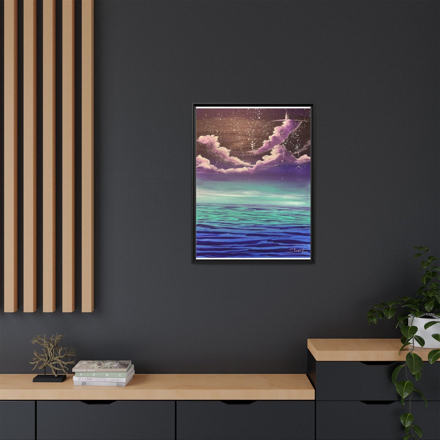 Night Sky Matte Canvas, Framed (Multi-color)