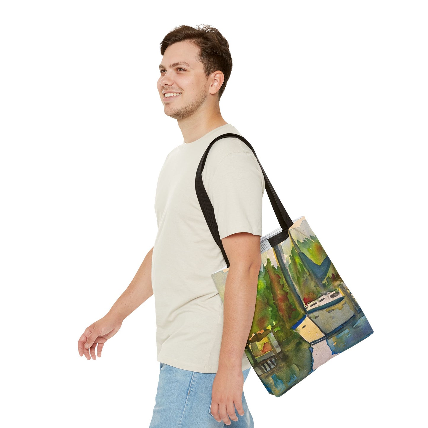 "Time to Sail Free" Watercolor Sailboat Tote Bag | Nautical Beach Bag, Bohemian Shopper, Eco-Friendly Canvas, Gift for Sailors, Summer Essentials