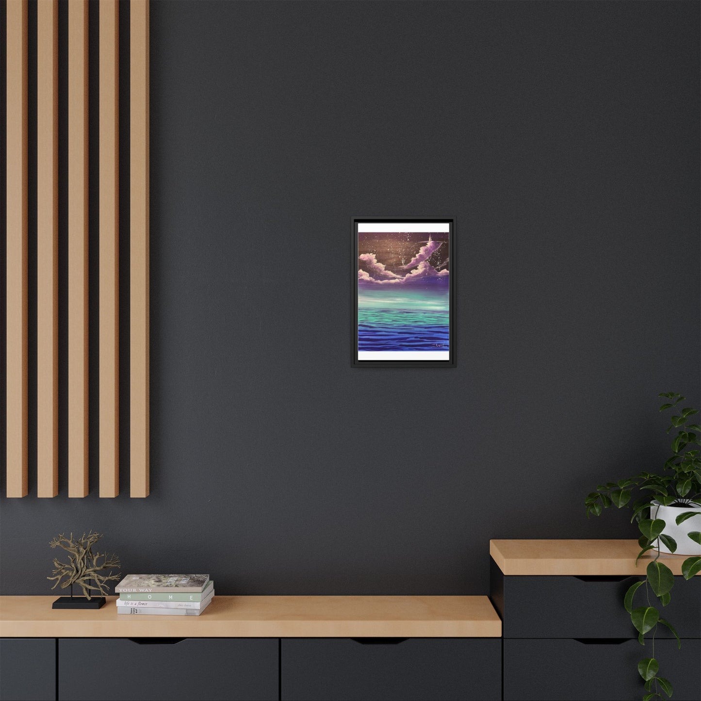 Night Sky Matte Canvas, Framed (Multi-color)