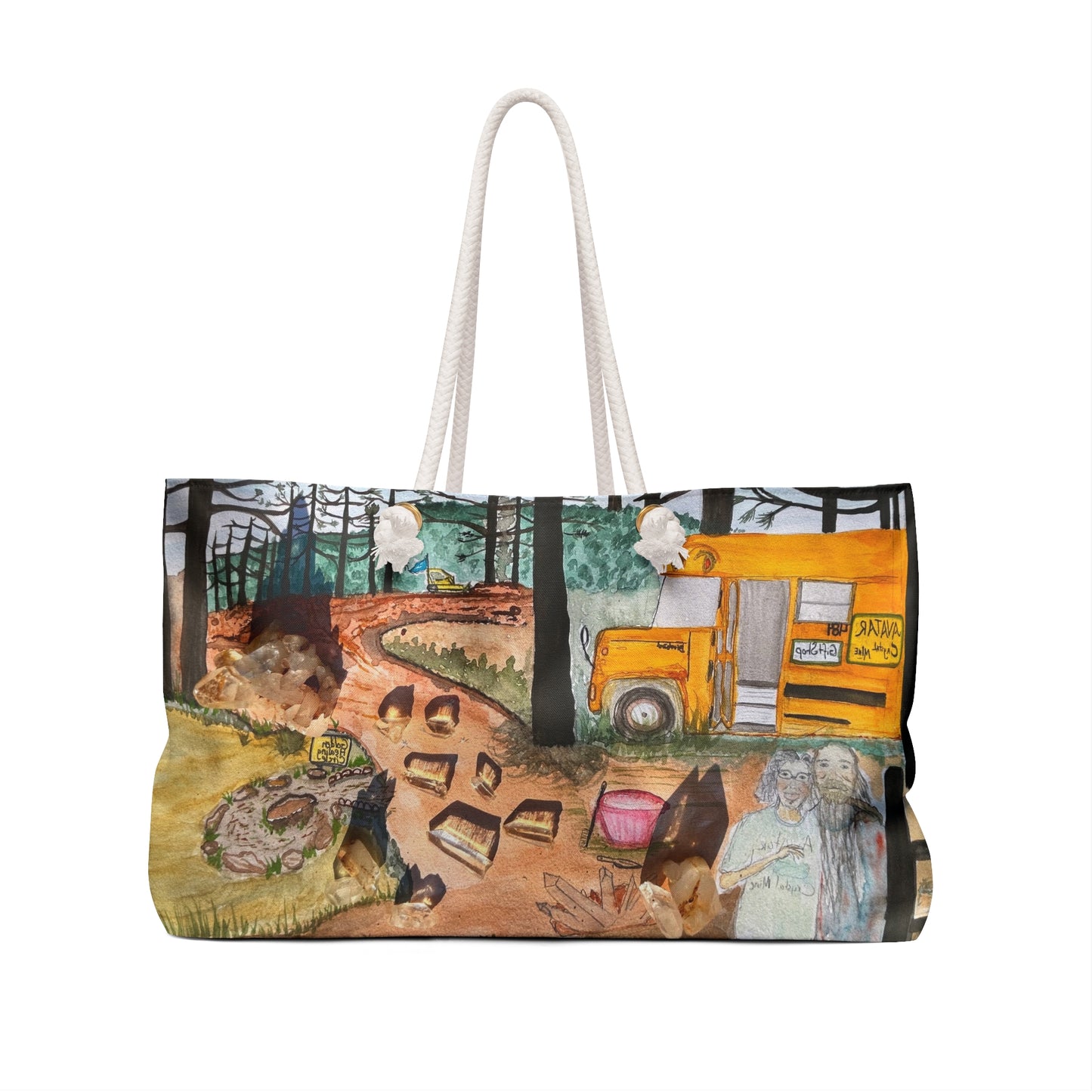 "Avatar Crystal Mine" is a Nature-Inspired Weekender Bag for Adventurers, Travel Tote, Camping Gear, Eco-Friendly Bag, Weekend Getaway Essentials
