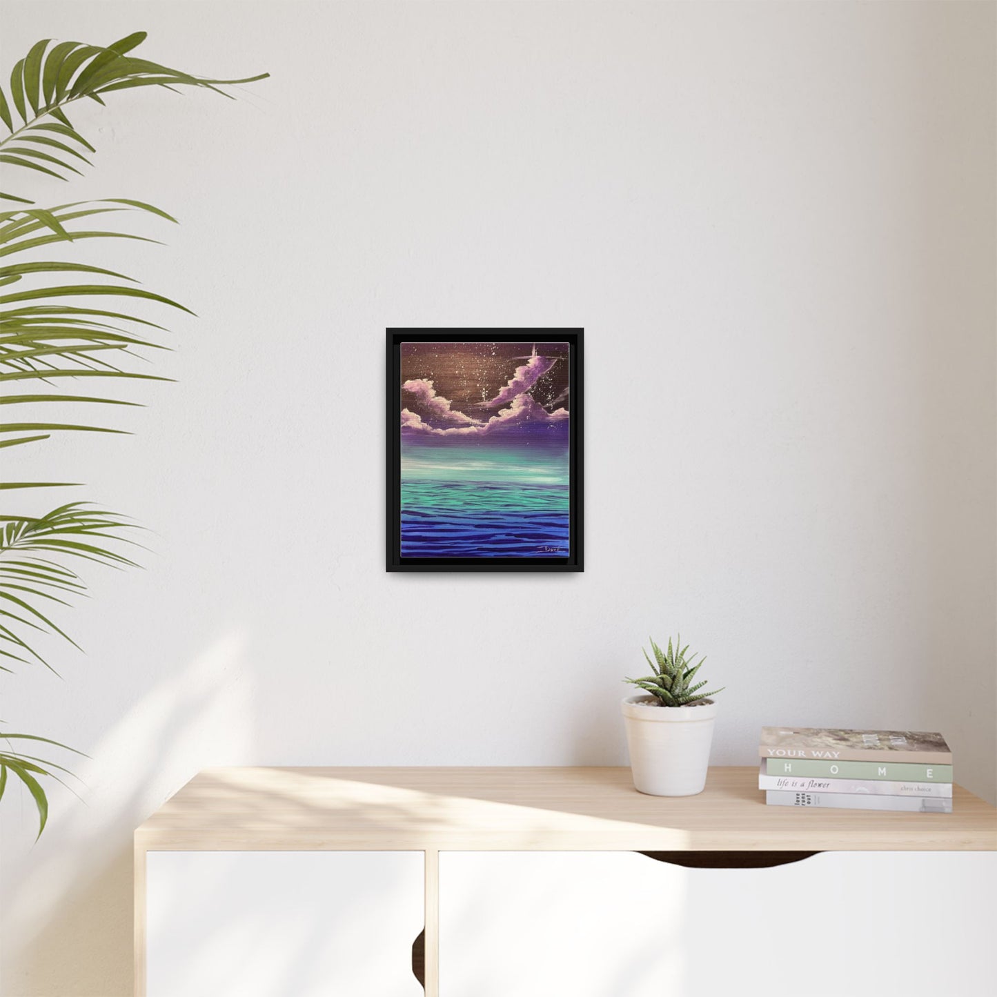 Night Sky Matte Canvas, Framed (Multi-color)