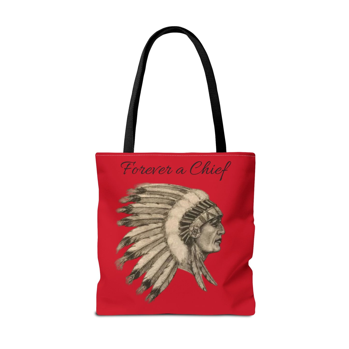 Forever a Chief Tote Bag, School Spirit Bag, Red Tote for Students, Eco-Friendly Shopping Bag, College Travel Tote
