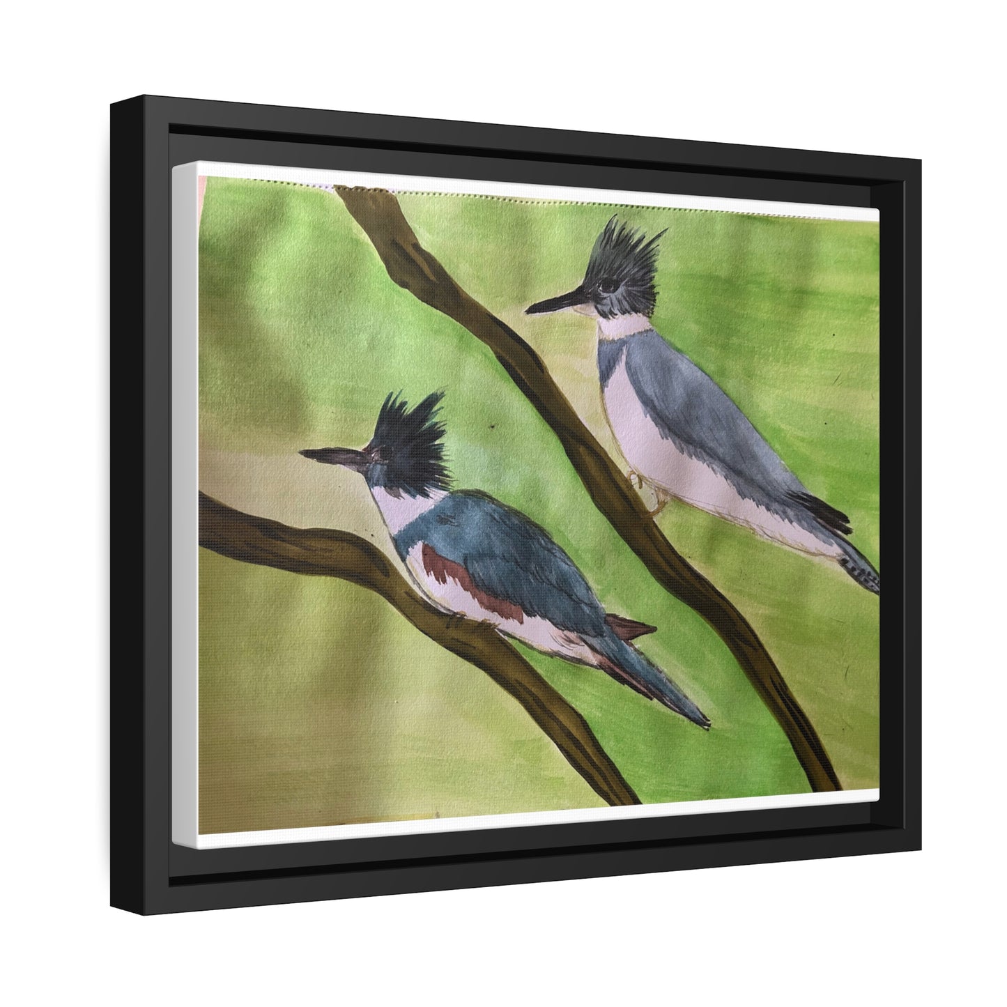 Belted King Fisher Matte Canvas, Black Frame