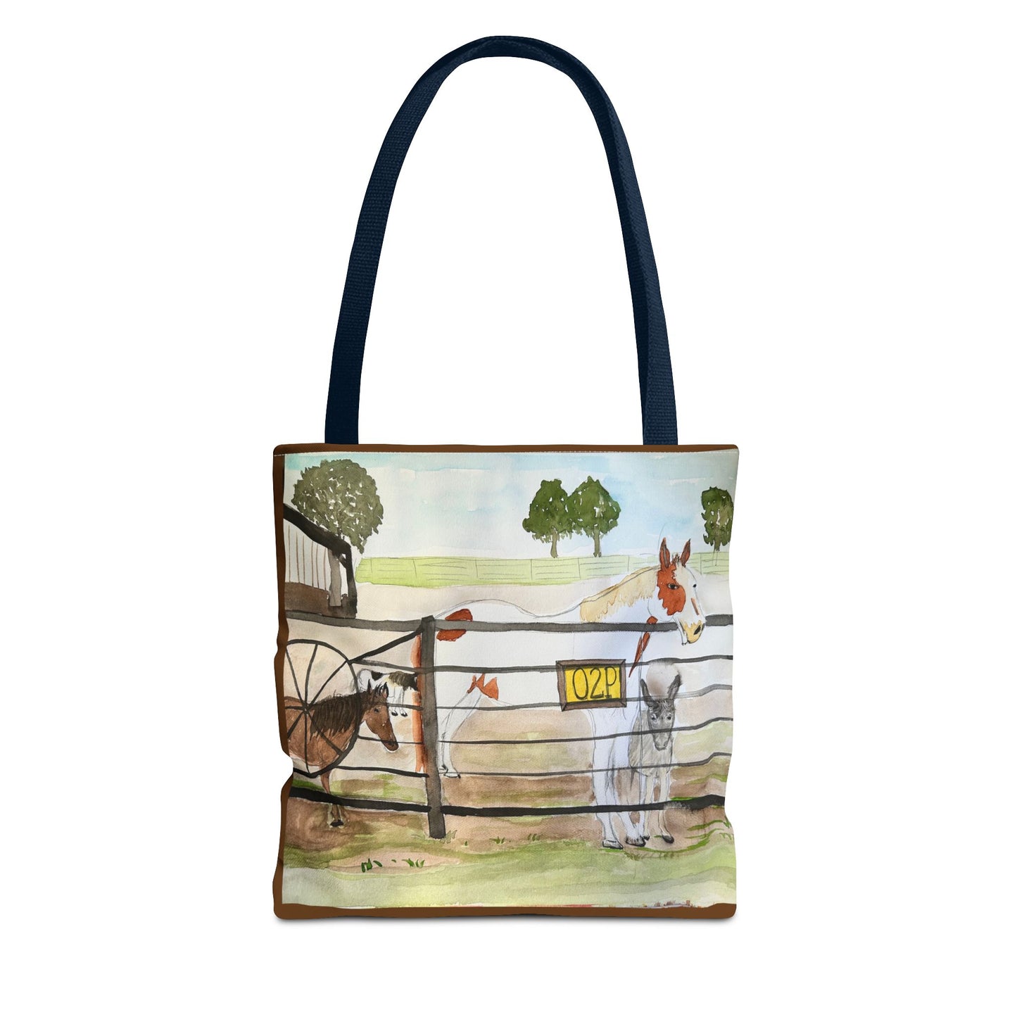 "Out 2 Pasture" Rescue Animal Ranch Tote Bag & Stable Scene Design