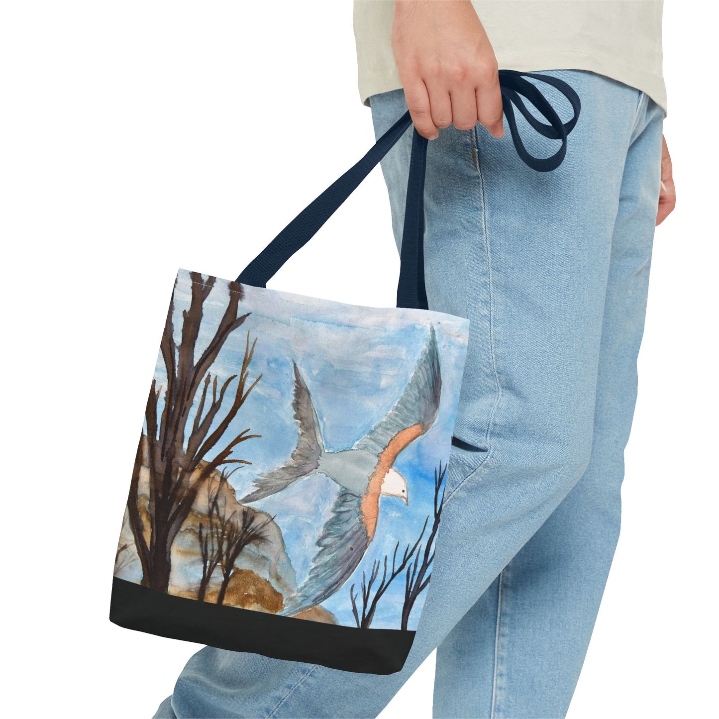 Elegant Bird Design Tote Bag, Nature Lover's Gift, Eco-Friendly Shopping Bag, Unique Art Tote, Everyday Carryall Bag