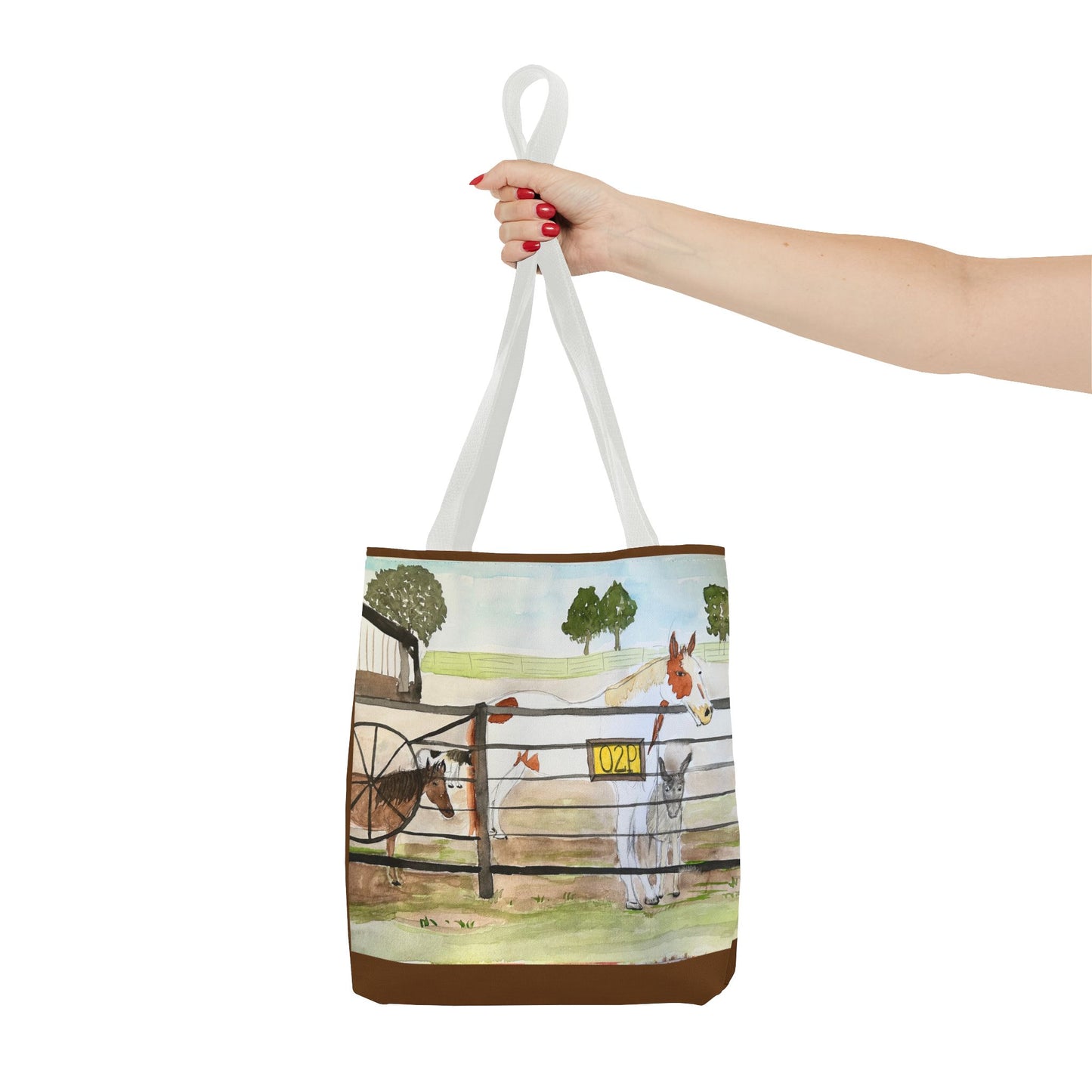 "Out 2 Pasture" Rescue Animal Ranch Tote Bag & Stable Scene Design