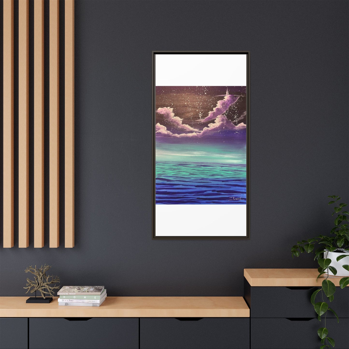 Night Sky Matte Canvas, Framed (Multi-color)