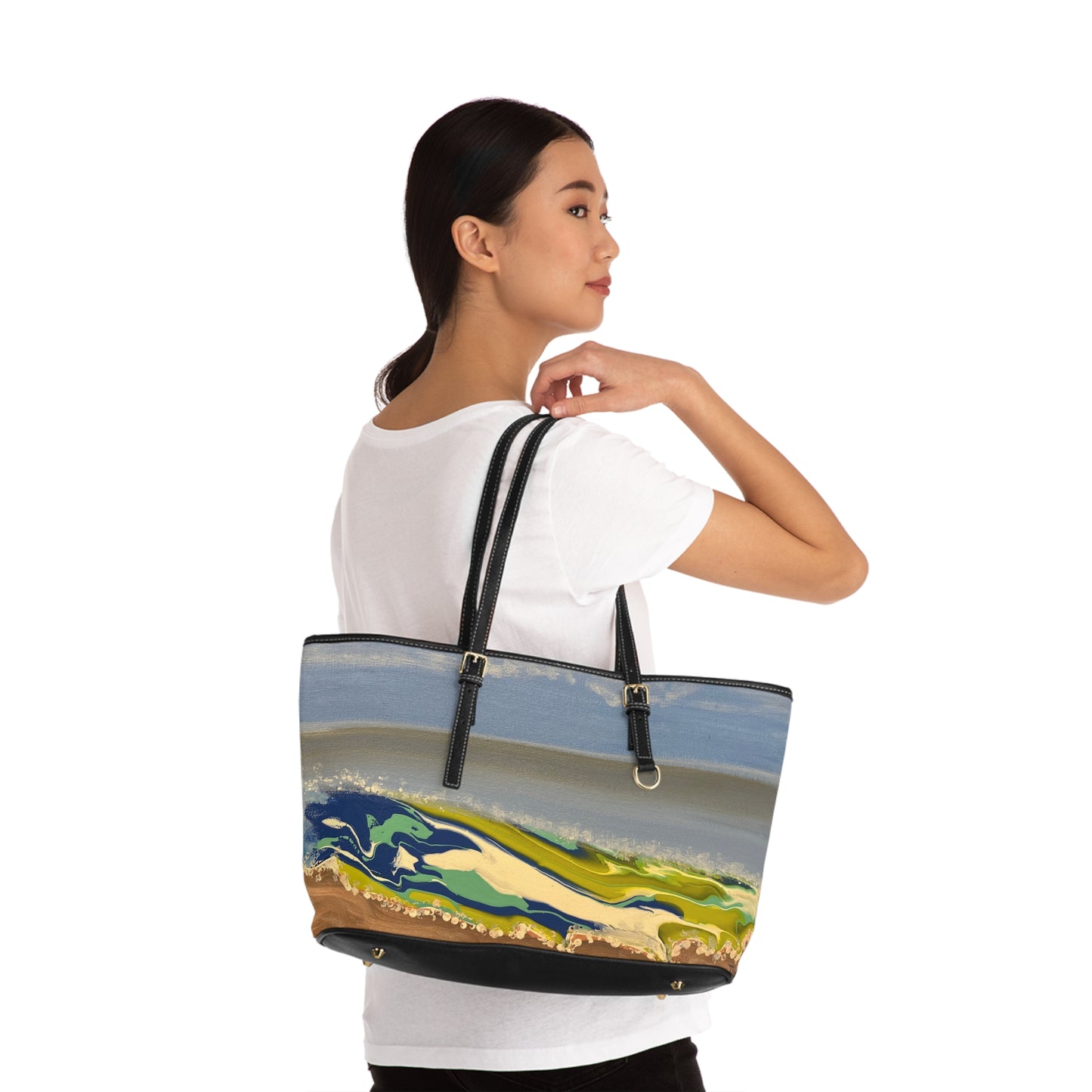 "Color Waves" PU Leather Shoulder Bag