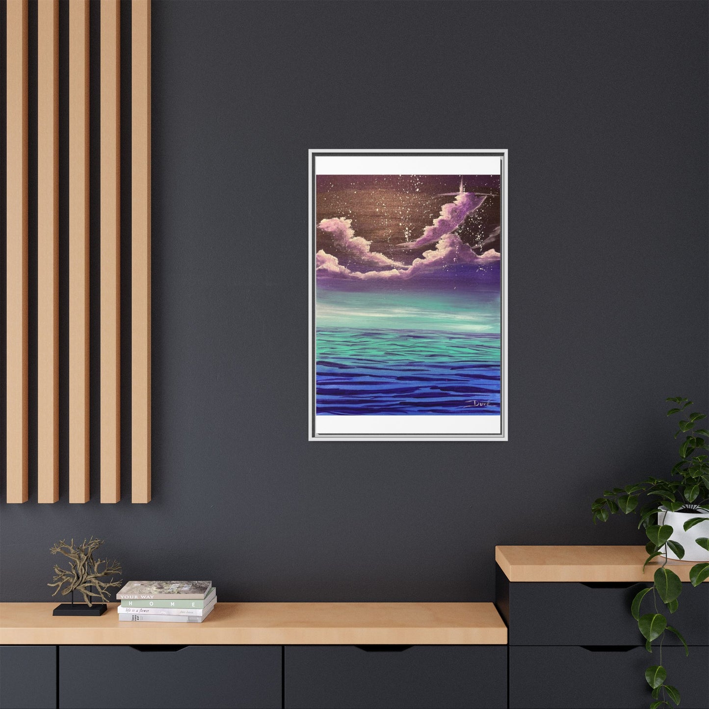 Night Sky Matte Canvas, Framed (Multi-color)