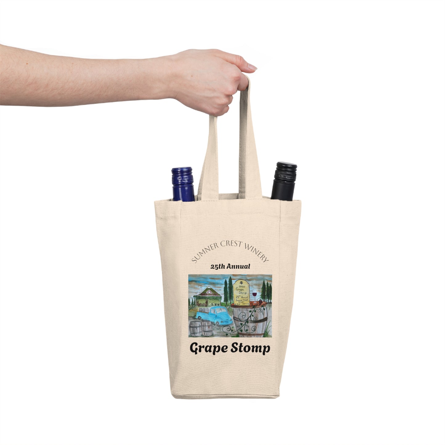 Wine Tote Bag - Sumner Crest Winery 25th Annual Grape Stomp Event