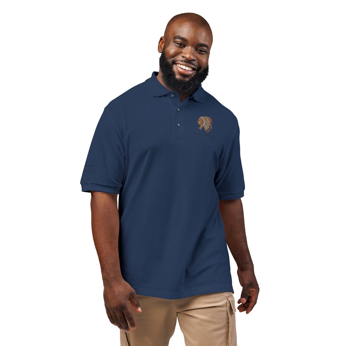 Forever a Saranac Chief - Stylish Unisex Embroidered Polo Shirt - Perfect for Casual Outings, Gift for Friends, Summer Events, Father's Day & Workwear