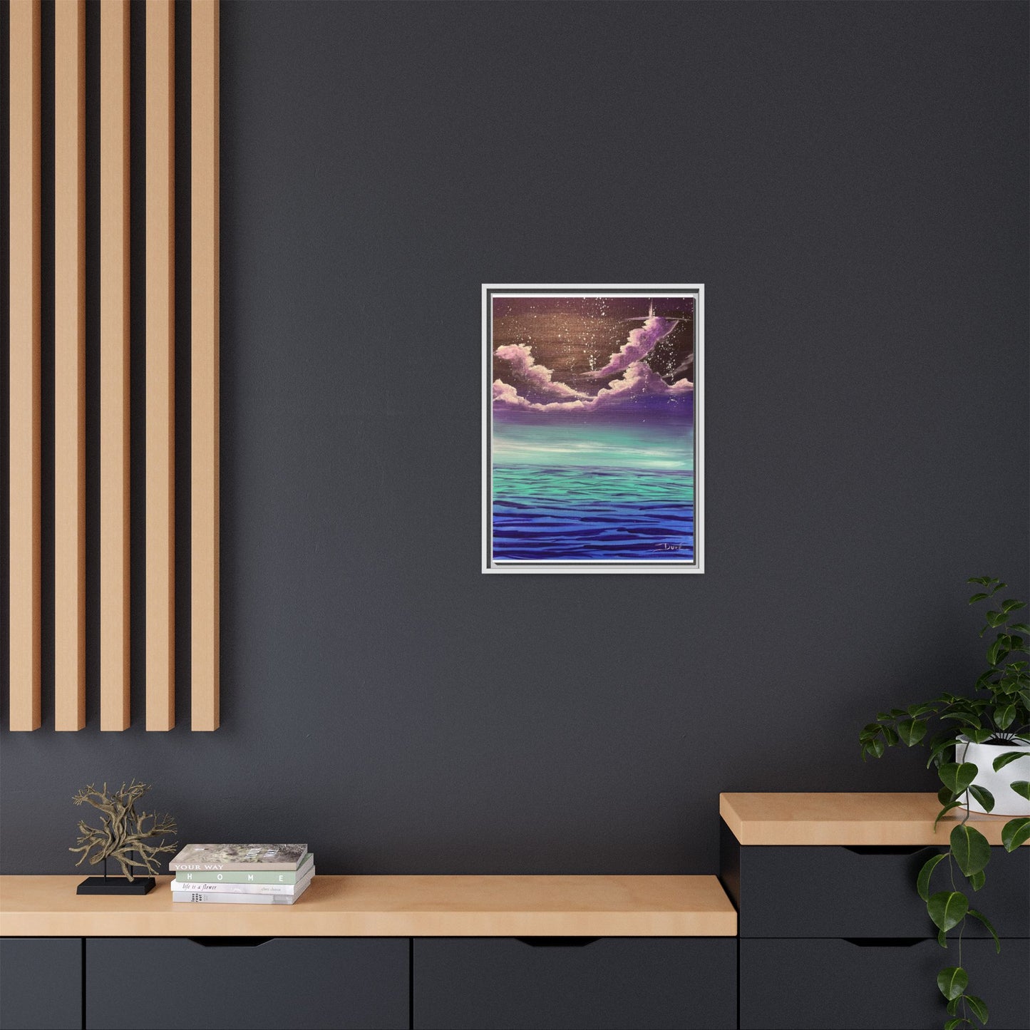 Night Sky Matte Canvas, Framed (Multi-color)