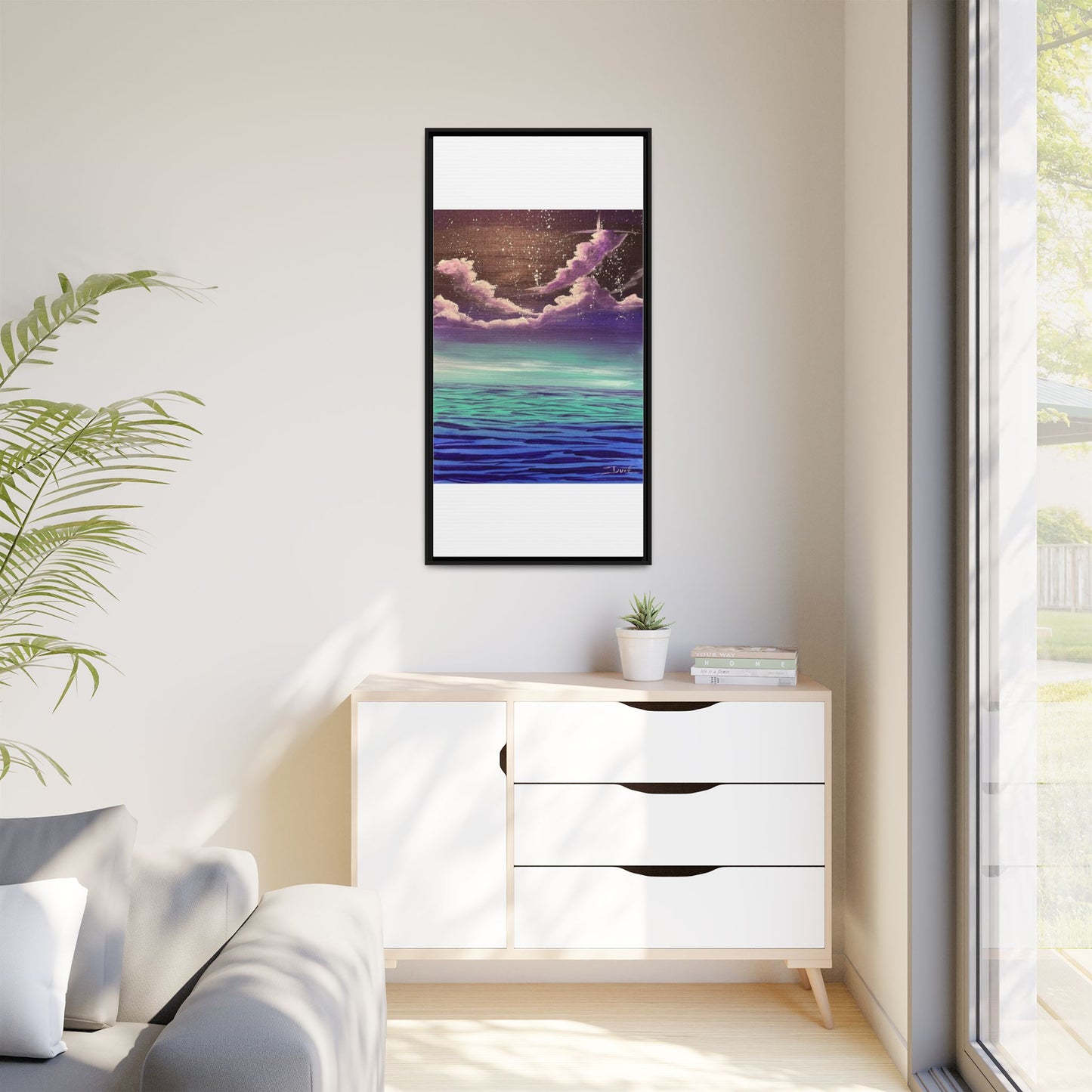 Night Sky Matte Canvas, Framed (Multi-color)