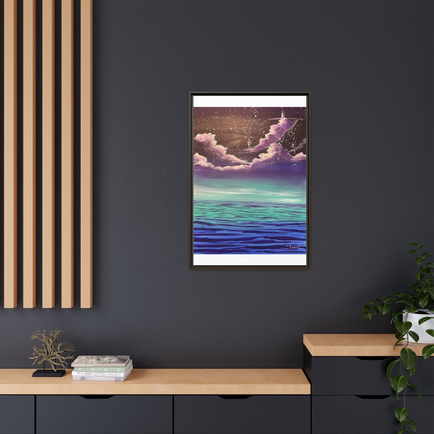Night Sky Matte Canvas, Framed (Multi-color)