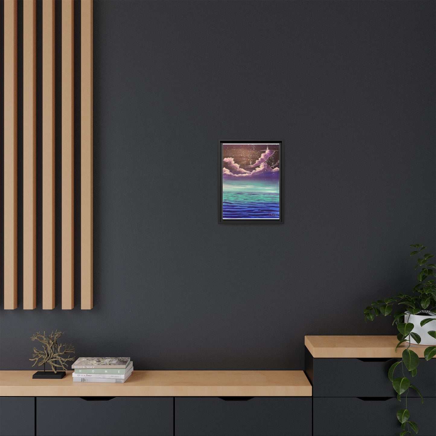 Night Sky Matte Canvas, Framed (Multi-color)