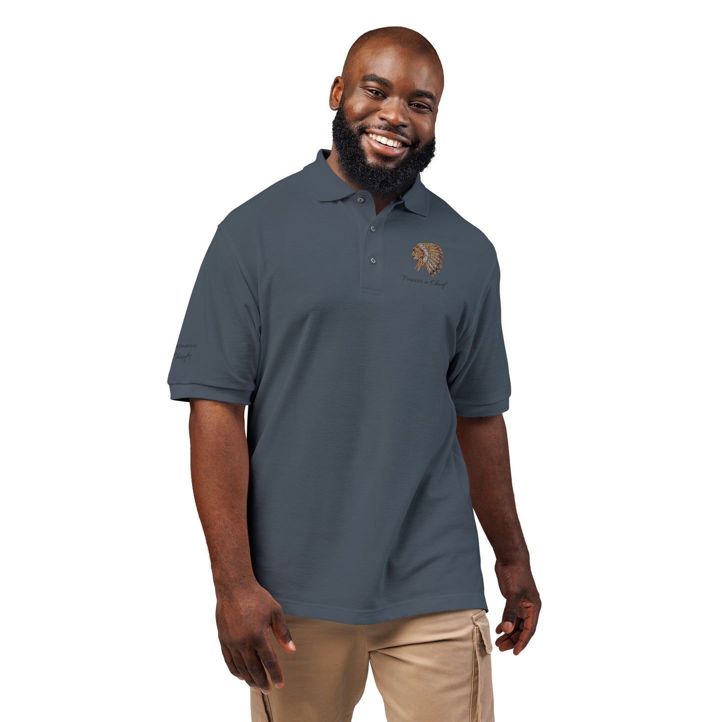 Forever a Saranac Chief - Stylish Unisex Embroidered Polo Shirt - Perfect for Casual Outings, Gift for Friends, Summer Events, Father's Day & Workwear