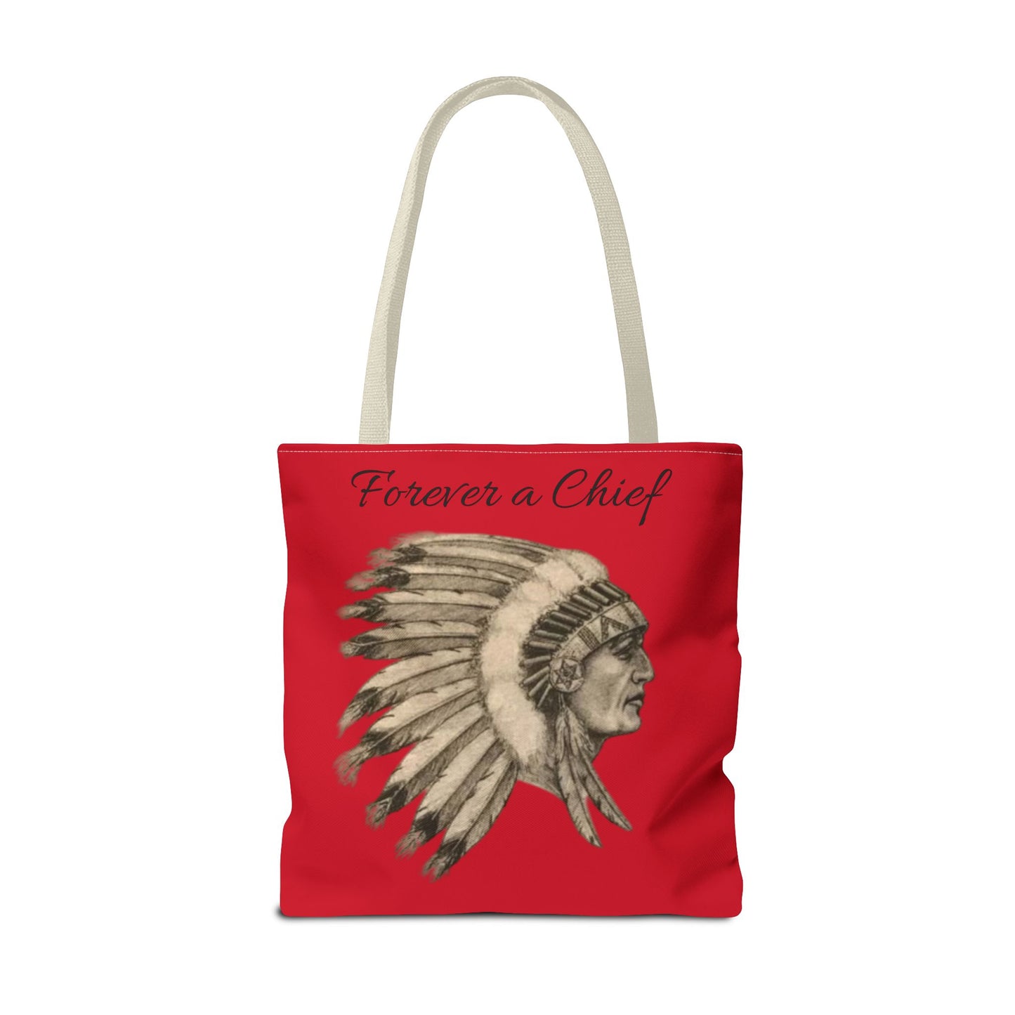 Forever a Chief Tote Bag, School Spirit Bag, Red Tote for Students, Eco-Friendly Shopping Bag, College Travel Tote