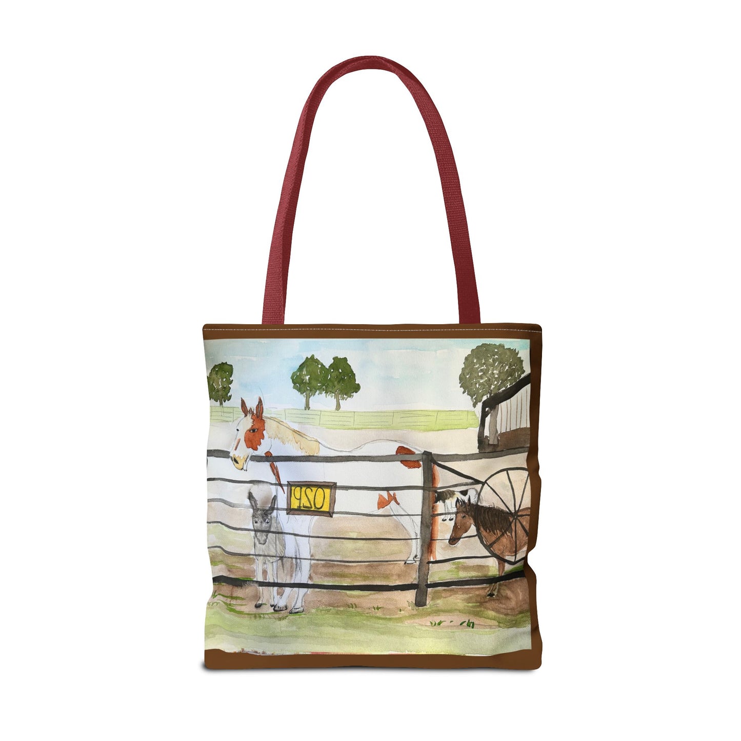 "Out 2 Pasture" Rescue Animal Ranch Tote Bag & Stable Scene Design