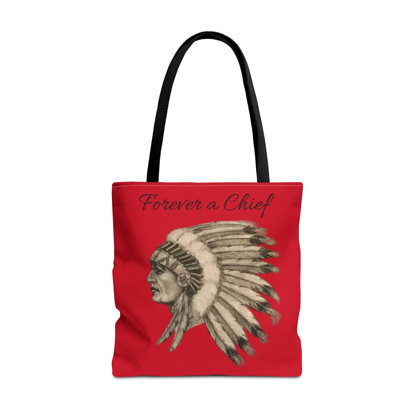 Forever a Chief Tote Bag, School Spirit Bag, Red Tote for Students, Eco-Friendly Shopping Bag, College Travel Tote