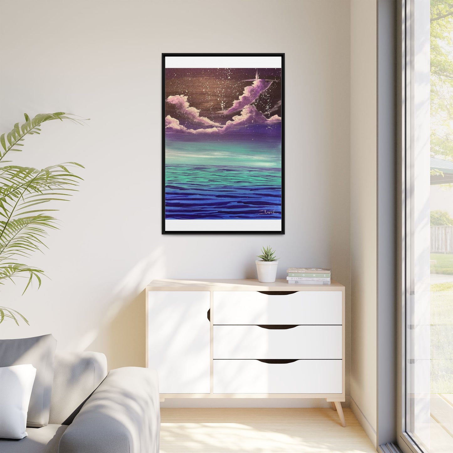 Night Sky Matte Canvas, Framed (Multi-color)